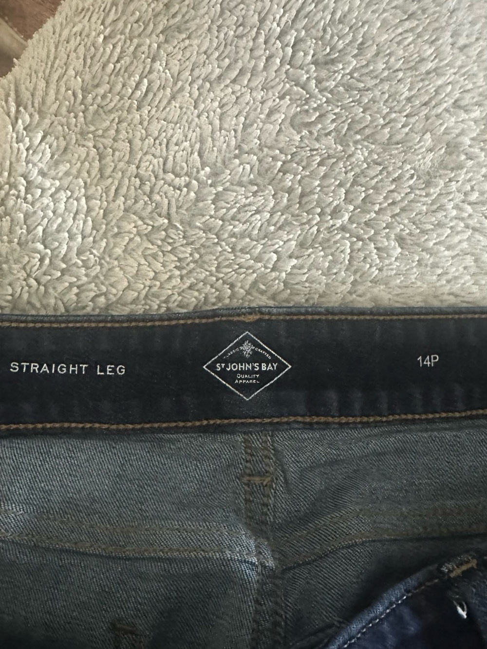 St. John's Bay Women's Straight Leg Jeans in Blue Denim